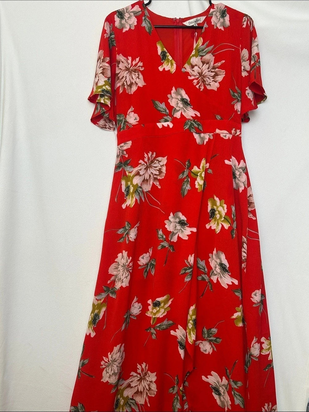 Davi & Dani Floral Maxi Dress in Red Size Medium NWT